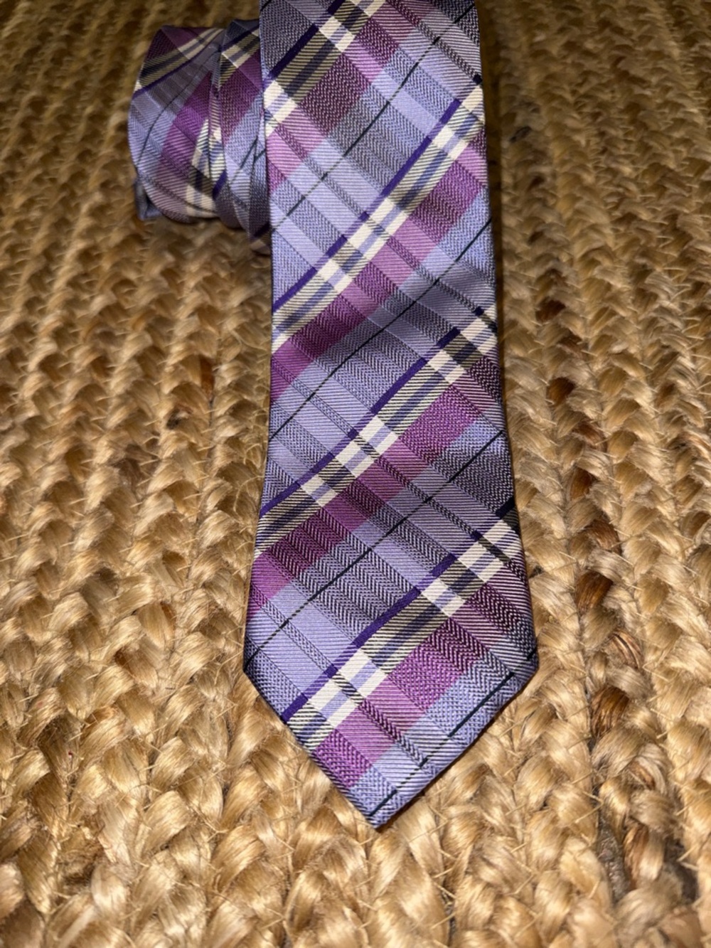 Jos. A. Bank Purple Plaid silk tie - Picture 2 of 6